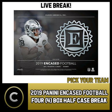 2019 PANINI ENCASED FOOTBALL 4 BOX (HALF CASE) BREAK #F483 - PICK YOUR TEAM