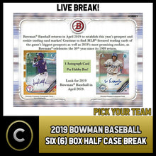 Load image into Gallery viewer, 2019 BOWMAN BASEBALL 6 BOX (HALF CASE) BREAK #A306 - PICK YOUR TEAM
