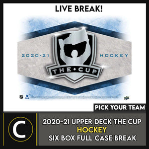 2020-21 UPPER DECK THE CUP HOCKEY 6 BOX FULL CASE BREAK #H1521 - PICK YOUR TEAM