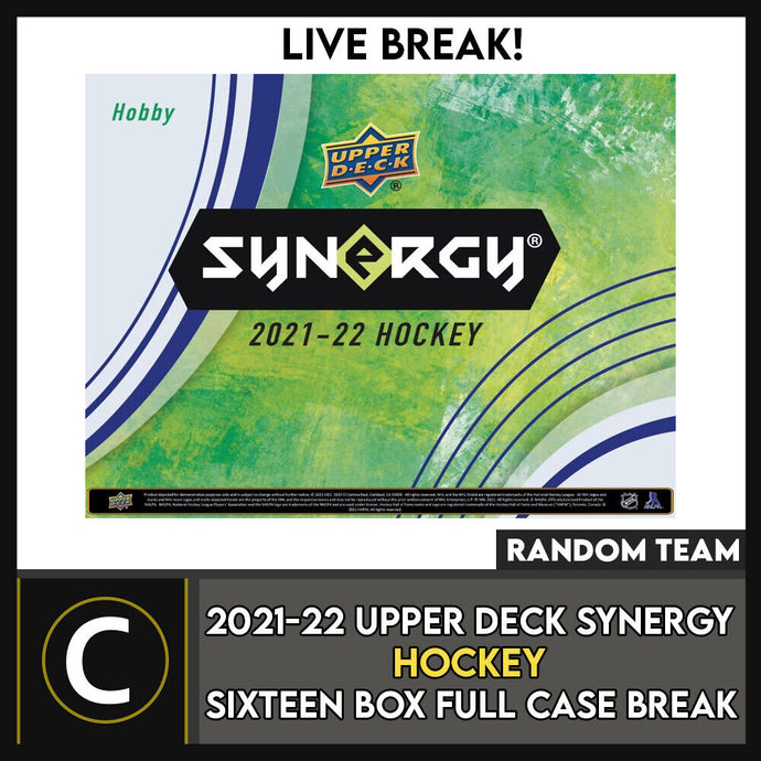 2021-22 UPPER DECK SYNERGY HOCKEY 16 BOX (FULL CASE) BREAK #H1465 - RANDOM TEAM