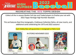 2022 Topps Heritage High Number Baseball Hobby Box - Free Shipping