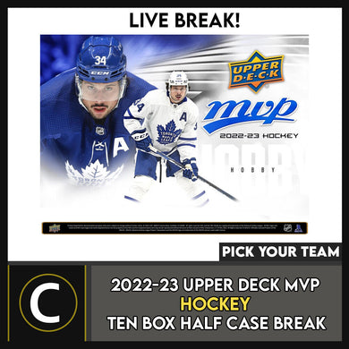 2022-23 UPPER DECK MVP HOCKEY 10 BOX (HALF CASE) BREAK #H1497 - PICK YOUR TEAM