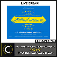 Load image into Gallery viewer, 2021 NATIONAL TREASURES NASCAR 2 BOX (HALF CASE) BREAK #N030 - RANDOM DRIVER
