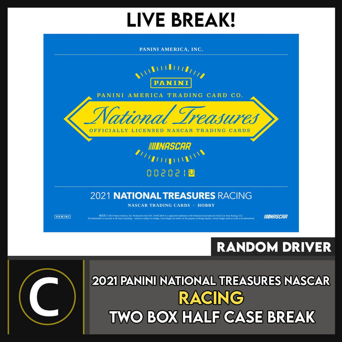 2021 NATIONAL TREASURES NASCAR 2 BOX (HALF CASE) BREAK #N030 - RANDOM DRIVER
