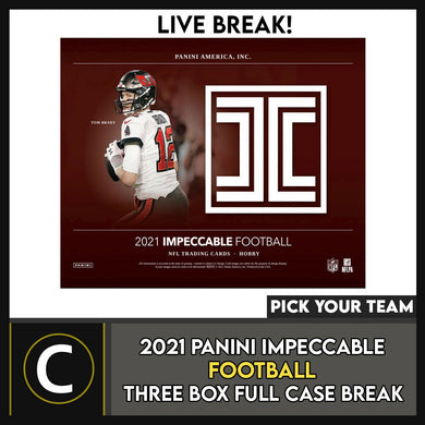 2021 PANINI IMPECCABLE FOOTBALL 3 BOX (FULL CASE) BREAK #F841 - PICK YOUR TEAM
