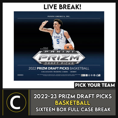 2022-23 PRIZM DRAFT BASKETBALL 16 BOX (FULL CASE) BREAK #B903 - PICK YOUR TEAM