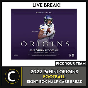2022 PANINI ORIGINS FOOTBALL 8 BOX (HALF CASE) BREAK #F1038 - PICK YOUR TEAM
