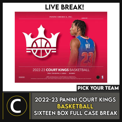 2022-23 PANINI COURT KING BASKETBALL 16 BOX CASE BREAK #B928 - PICK YOUR TEAM