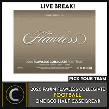 Load image into Gallery viewer, 2020 PANINI FLAWLESS COLLEGIATE 1 BOX (HALF CASE) BREAK #F664 - PICK YOUR TEAM