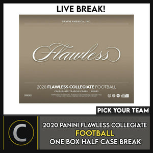 2020 PANINI FLAWLESS COLLEGIATE 1 BOX (HALF CASE) BREAK #F664 - PICK YOUR TEAM