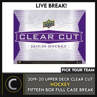 2019-20 UPPER DECK CLEAR CUT 15 BOX (FULL CASE) BREAK #H1229 - PICK YOUR TEAM