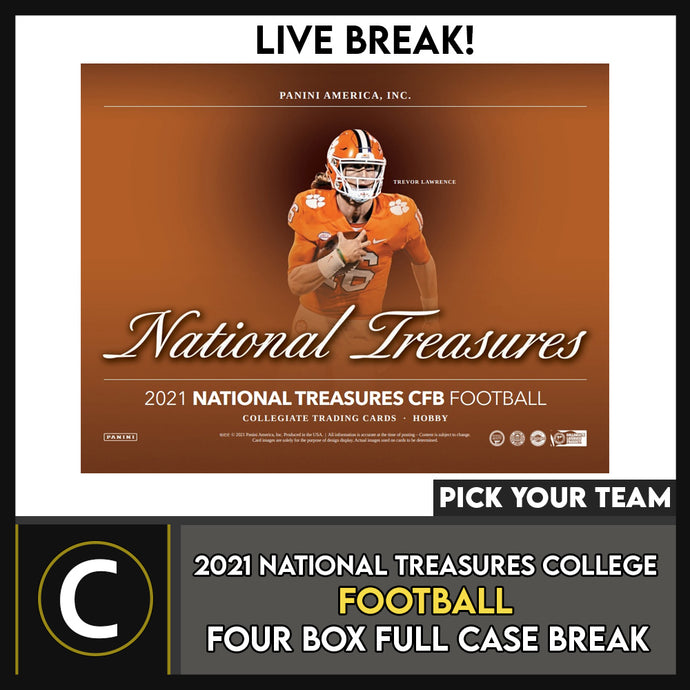 2021 NATIONAL TREASURES COLLEGE FOOTBALL 4 BOX BREAK #F766 - PICK YOUR TEAM